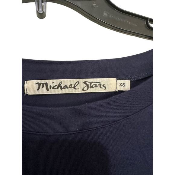Michael Stars Women's Blue Crew Neck Twist Front T-Shirt Top Size XS - Picture 2 of 6